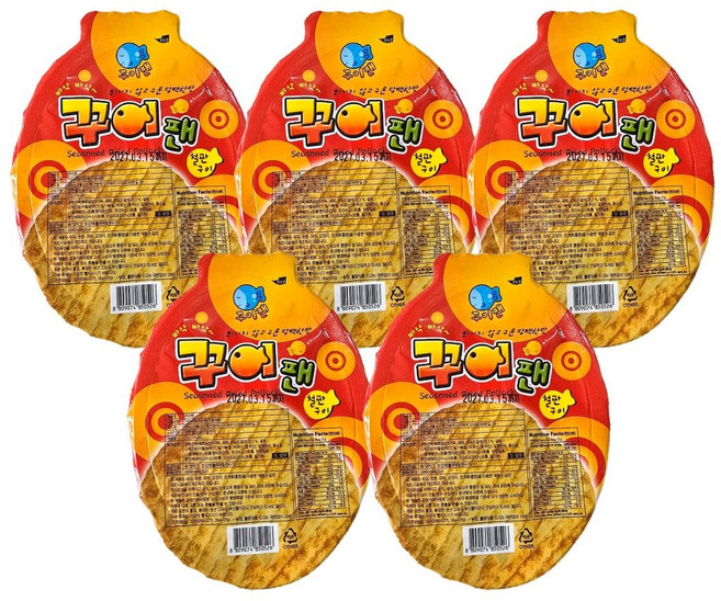 꾸이팬 튀김 쥐포 어포 튀각 꾸이꾸이 빠삭이 간식 맥주 안주, 5개, 21g