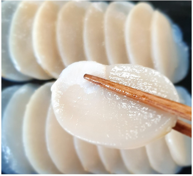 장흥 키조개 관자슬라이스(냉동) 깔끔손질관자, 1개, (냉동)관자슬라이스 200gX2개(400g)