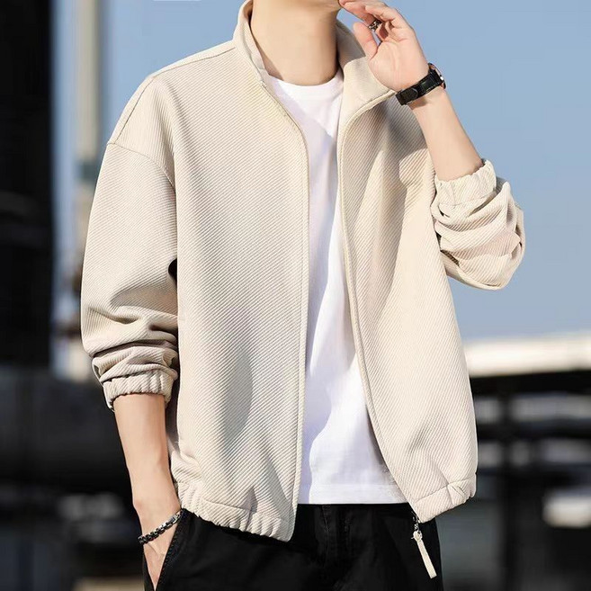 봄 가을 남자 점퍼 빅사이즈 슬림핏 집업 코트 하이넥 재킷 상의 캐주얼 간절기 남성 긴팔 아우터 CJJ