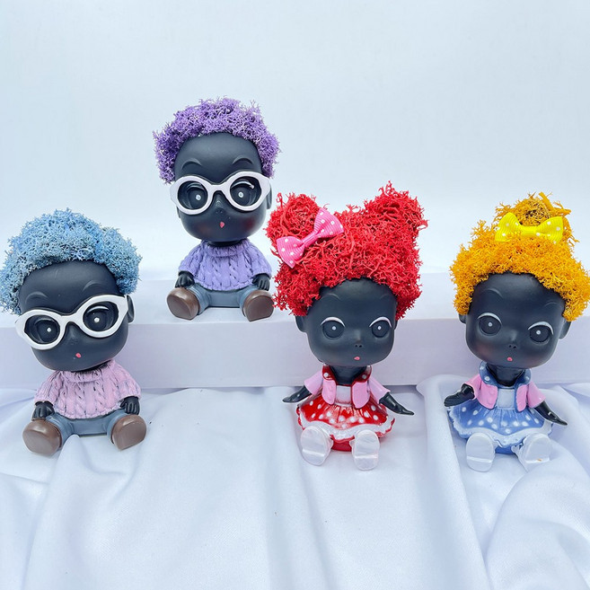 스칸디아모스 인테리어 까망 커플인형 4P, B세트