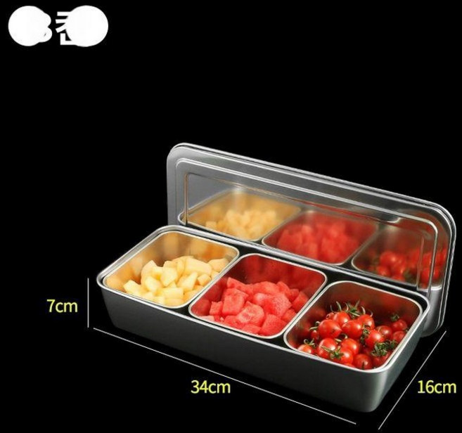 업소용조미료통 주방 반찬 파우더 용기 토핑 스푼, 특두꺼운 일본식 3칸, 1개, 기본 색상