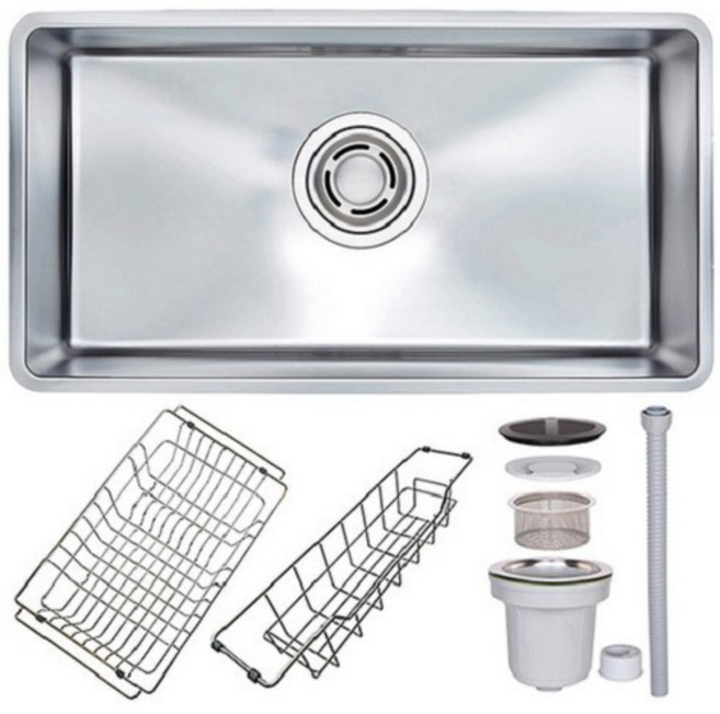 백조 엠보코팅 사각 싱크볼 그랜드800 배수구 구성품 포함, 1개