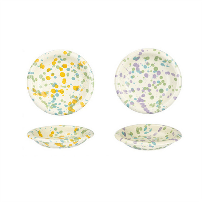 니치유 도자기 그릇 가정용 접시 샐러드볼 아침 오트밀 요거트볼 공기밥그릇, 2개, 8.3인치 접시