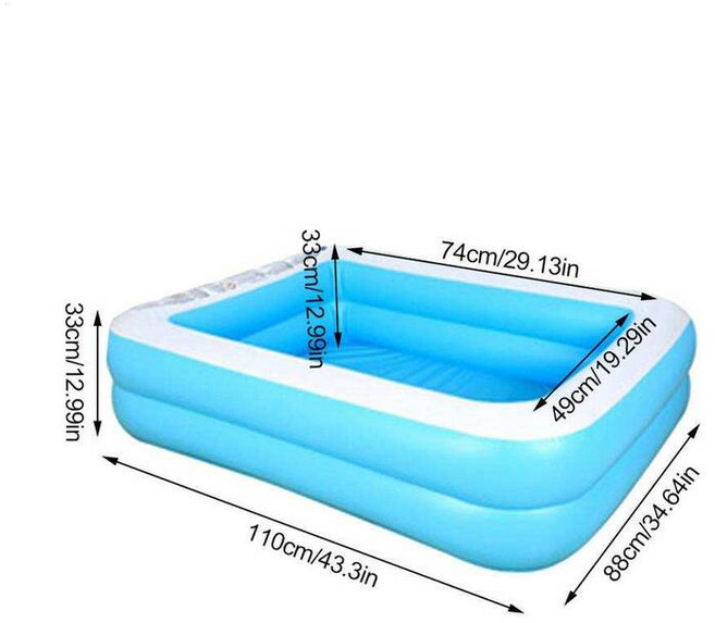 어린이용 수영장 110/128/155cm 공기 주입식 아기 내마모성 두꺼운 볼 풀 워터 파크 게임, 110cm, Blue