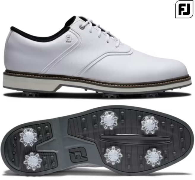 풋조이 오리지널 남성 화이트 골프화 스파이크 골프 신발 흰색 방수 심플 모던 클래식