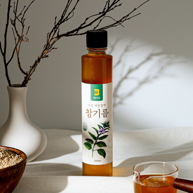 국산 100% 비이츠 저온압착 참기름, 1개, 200ml