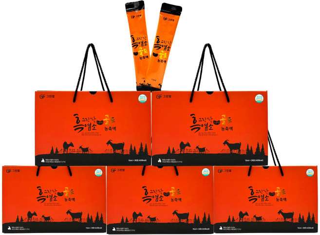 그린팜 흑염소진액골드 (국내산 흑염소), 5박스, 450ml