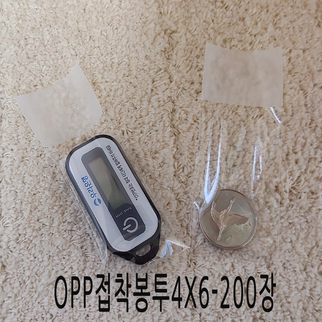 오케이샵 opp접착봉투 무지접착 쿠키봉투 빵봉지 선물포장지 명함봉지 전단지봉투, (F202)투명접착4x6+4-200장, 1세트
