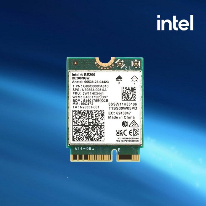 인텔 인텔 BE200 Wi-Fi 7 Kit 블루투스 5.4 무선랜카드 인텔CPU 전용, 1개