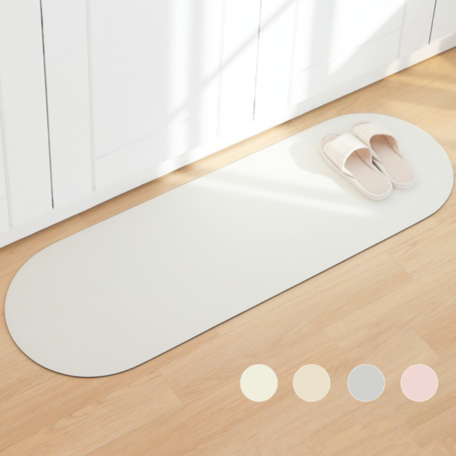 보니츠 소프트 빨아쓰는 규조토 발매트, 아이보리+타원형