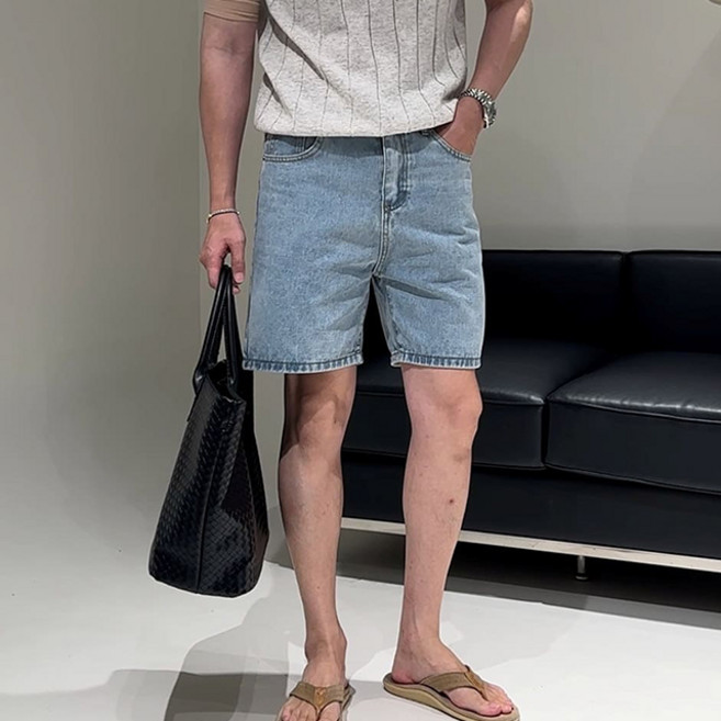 치트키 페코 시그니처 데님 반바지