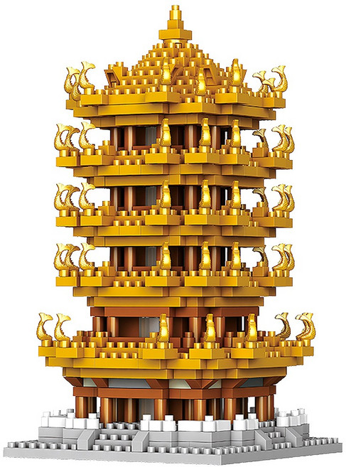 [알꿀밤-나노블럭-건축] GJ후베이성 황학루 소형, 1개