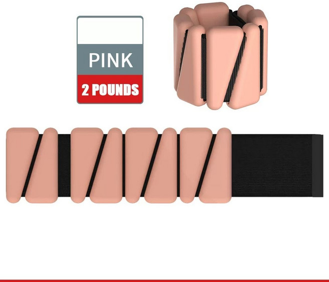 수영 중량밴드 팔 손목 무게주머니 아쿠아 훈련용, 벨크로 타입 미트 핑크 페어 2 파운드