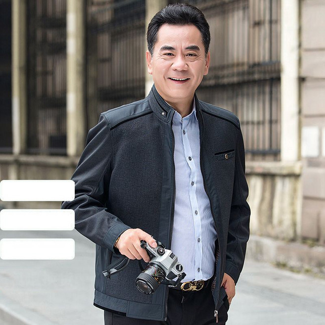 봄 가을 중년 남자 긴팔 자켓 빅사이즈 아빠복 얇은 재킷 캐주얼 간절기 중장년 남성 잠바 아우터 YJW