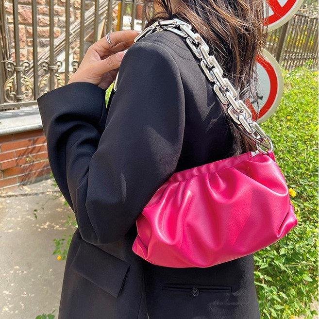 RlikeU 체인 만두백 셔링 주름 숄더백 여성가방 BAG-5395