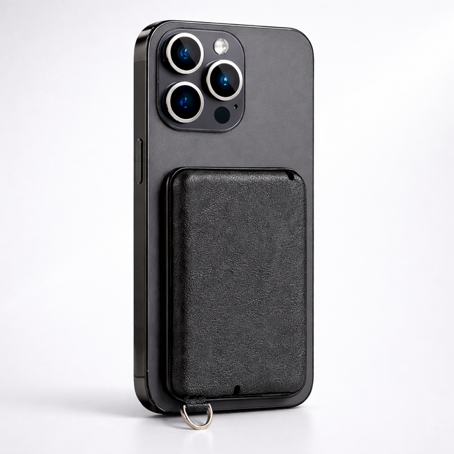 리비아 카드3장수납 거치대 나노 접착식 카드지갑, 1개, 블랙