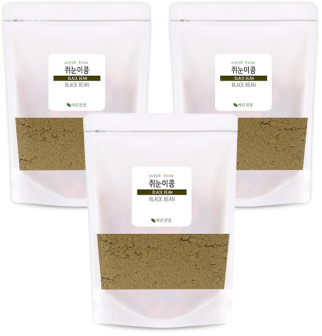고소함과 풍미가 일품인 볶은쥐눈이콩가루 국산 서목태 검은콩가루 약콩가루 100%, 300g, 3개