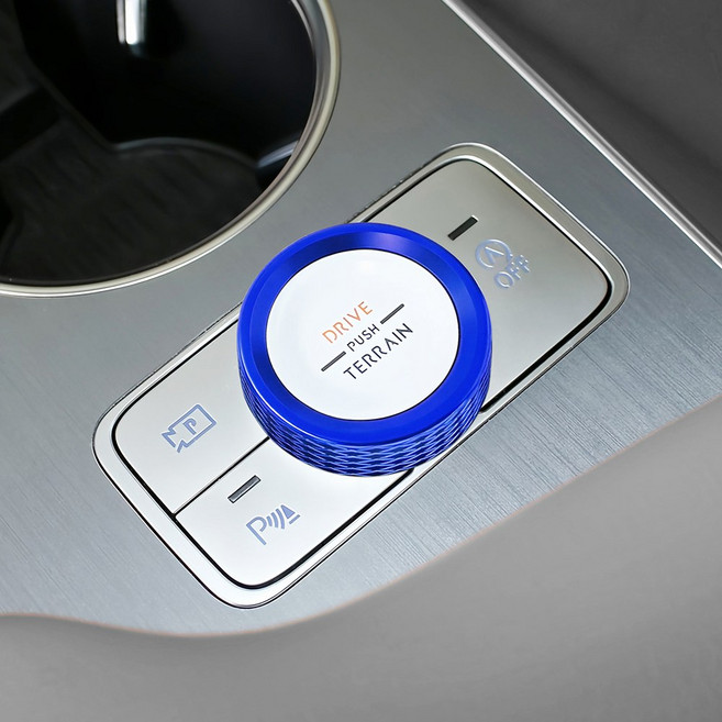 아이리온 GV80 페이스리프트 호환 차량 용품 드라이브 조그다이얼 커버, 블루 1P, 기타