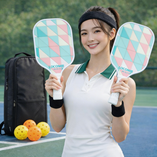 마비에르 MAVIER 피클볼 패들 Pickleball 파이버글라스 입문용 라켓 세트, 1세트, 에메랄드