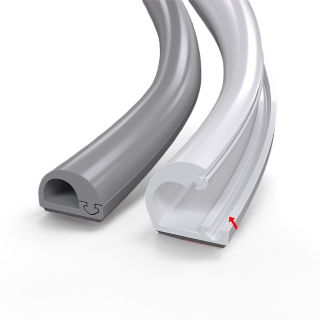 ponilab 측면 오픈형 PVC 전선정리커버 열고 닫기 편한 일체형 전선몰딩, 그레이, 1개