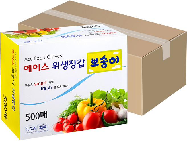 에이스 뽀송이 위생장갑 500매, 500개입, 9개