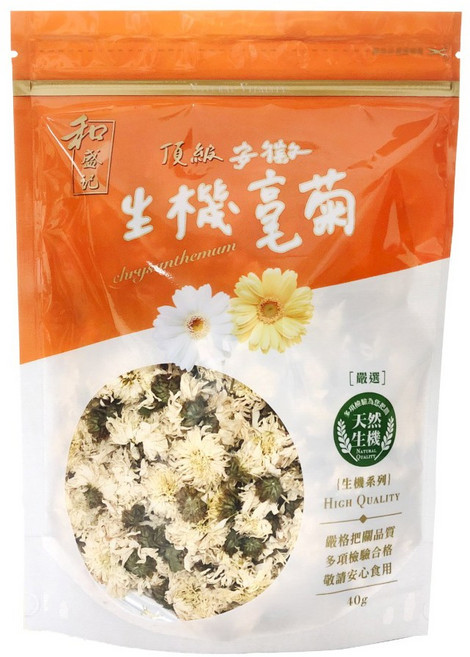 和盛記 特級嚴選生機毫白菊花茶, 40g, 1個, 1個裝