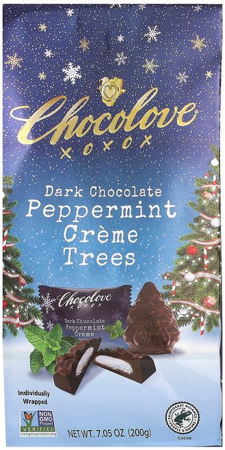 초코러브 다크 초콜릿 페퍼민트 크림 트리 코코아 55% 200g(7.05oz) LOV-07540, Chocolove 다크 초콜릿 페퍼민트 크림 트리 코코, 200g, 1개
