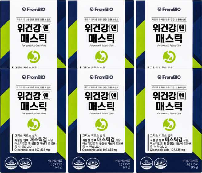 위건강엔 매스틱 3g 15포 3개월분 위에좋은 영양제 건강기능식품, 45g, 6개