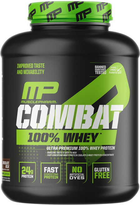 MUSCLEPHARM Combat Ultra 乳清蛋白粉沖泡飲品 蛋白質補充品 巧克力牛奶, 2.27kg, 1個