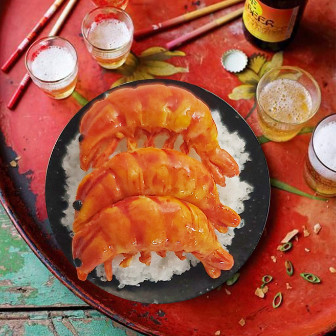 납골당 꾸미기 미니어쳐 단품 중식 일식 수공예 음식 제사상 밥상 상차림 장식, [중식]새우구이