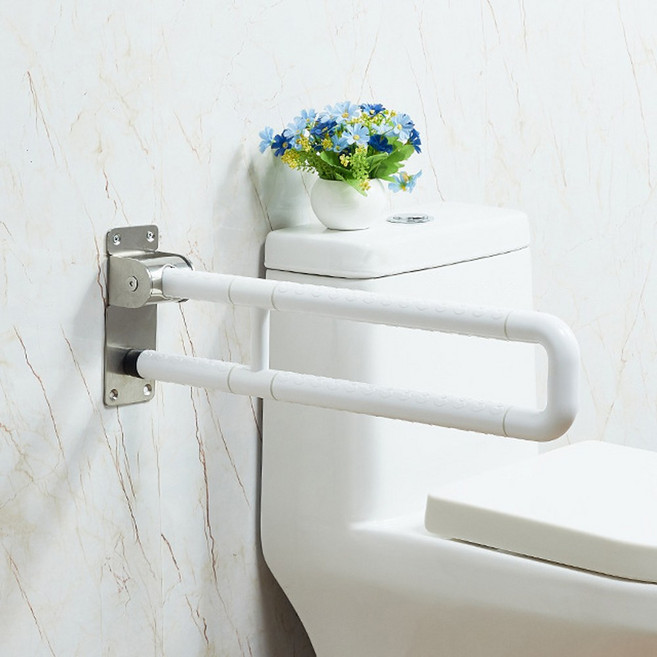 모칸도 ABS 화징실 접이식 안전손잡이 양변기용 노인 장애인 환자 화장실 안전 손잡이, 백색, 1개