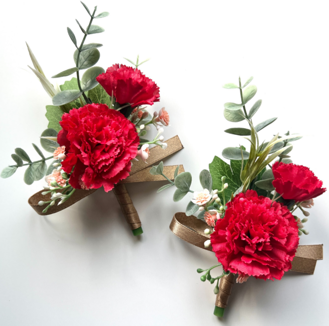 심플리비 어버이날 감사 카네이션 조화 코사지 브로치, 2개, 단일