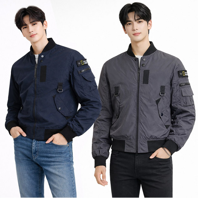 내셔널 오렌지안감 항공 점퍼 집업 자켓 MA1 남자 남성 바람막이 잠바 작업복 야상 블루종