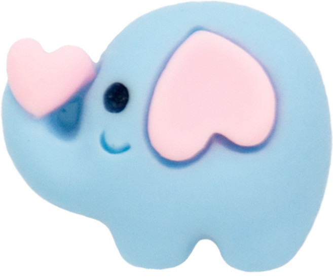 신발 실내화 장식 액세서리 윌비 클립온 꾸미기 파츠 (O그룹), 1개, 러브 코끼리 블루
