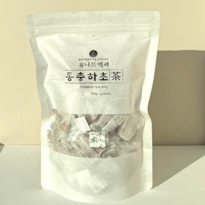 동충하초차 100% 국내산 삼각티백, 1개, 60개입, 1g - 쿠팡