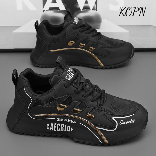 KOPN가을 겨울 대박 빅 사이즈 남성 캐주얼 백합 경사 가방 밑창 아버지 신발 스포츠 트렌드 가죽 스니커즈 러닝화