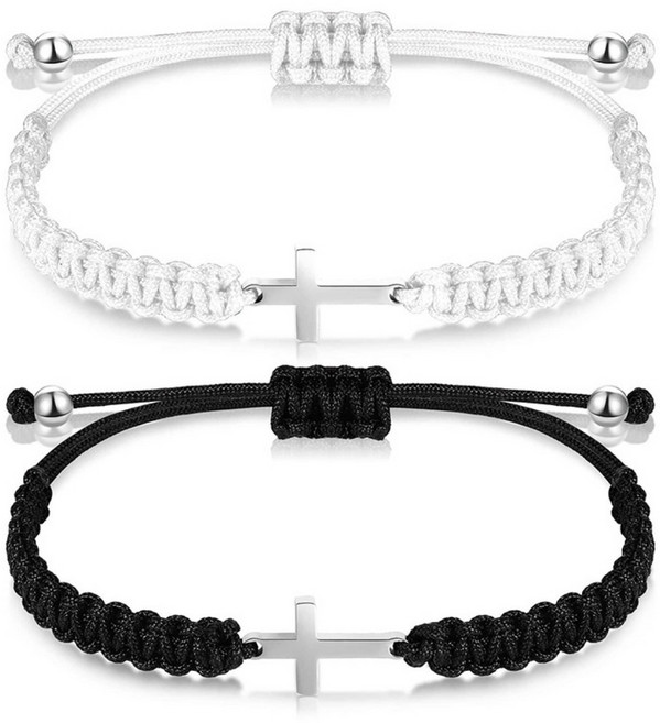 와이엔케이더밸류 십자가 커플 매듭 팔찌