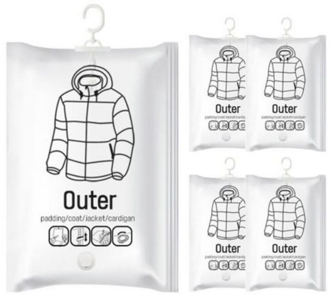 벨브형 옷걸이 압축팩 소형, 3개, 1개입