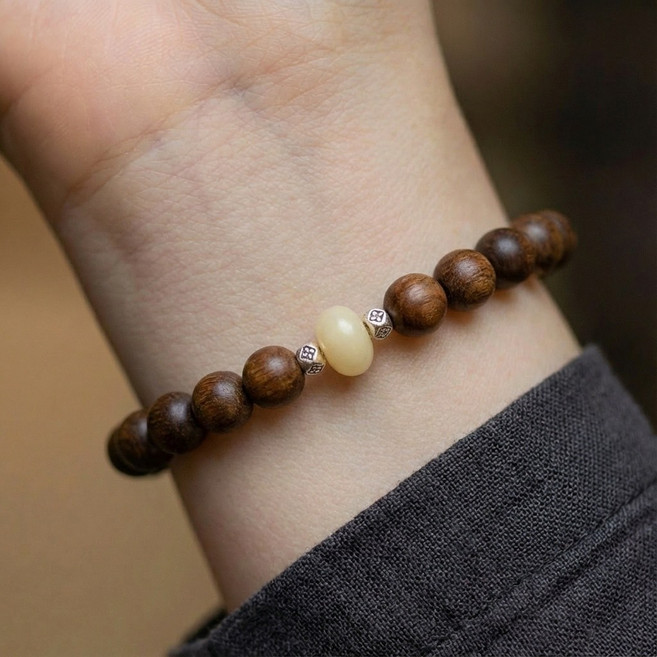 진라움 남녀공용 커플 데일리 염주 팔찌 액막이, 1개, 블랙