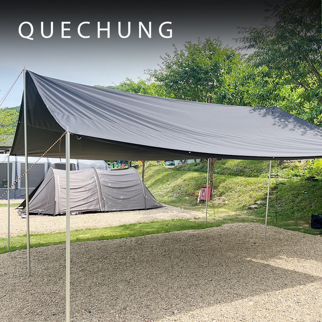 블랙코팅 렉타 타프 맞춤 제작, VC250립스탑, 베이지