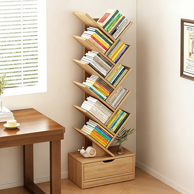 오솜 책장 거실 다용도 인테리어 책꽂이 수납장, 12단, 우드