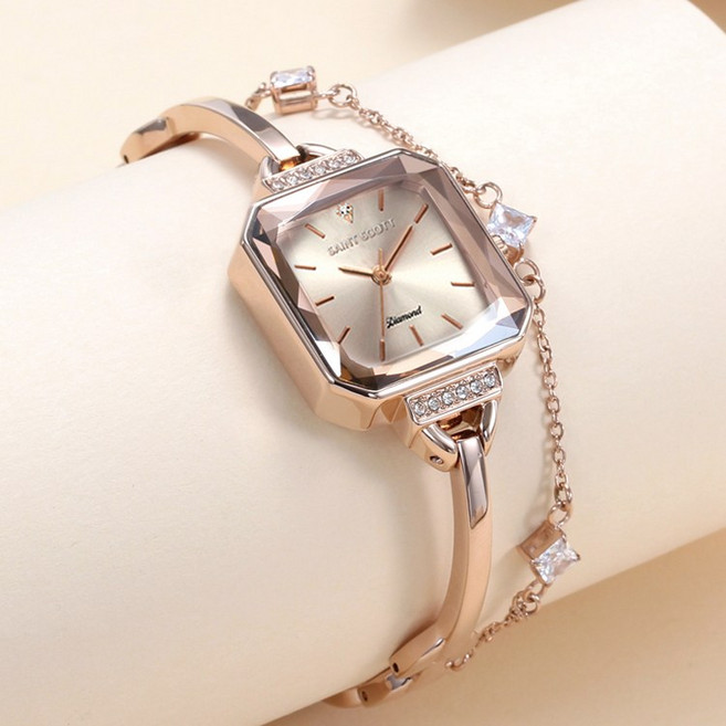 [천연다이아몬드] 브리에뜨 뱅글 다이아 팔찌 시계 + 선물포장 / ST8009