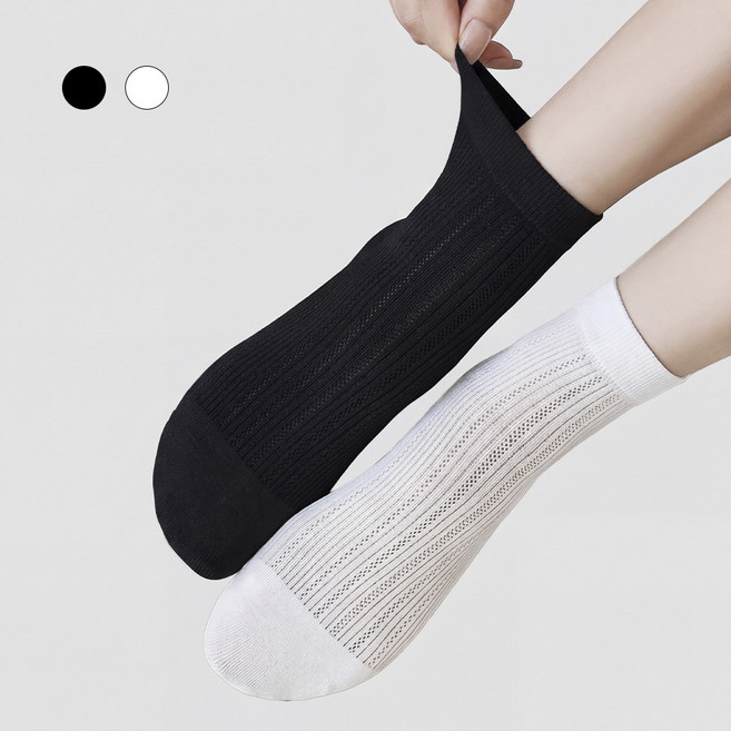 애플민트 여성 레이스 시스루 심플 중목 양말