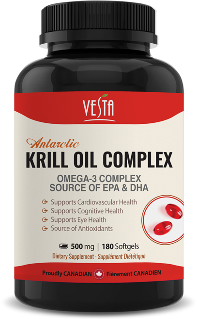 [캐나다본사 빠른 직구] 베스타 남극 크릴오일 컴플렉스 500mg 180 캡슐, 1개, 180정