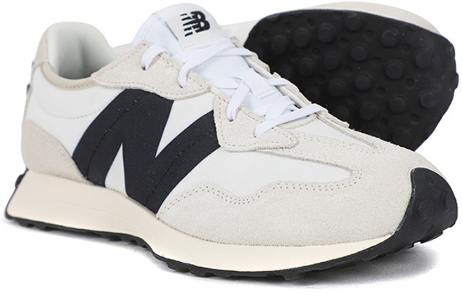 뉴발란스 운동화 327 GS 러그 아웃솔 버치 블랙 베이지-블랙 로고