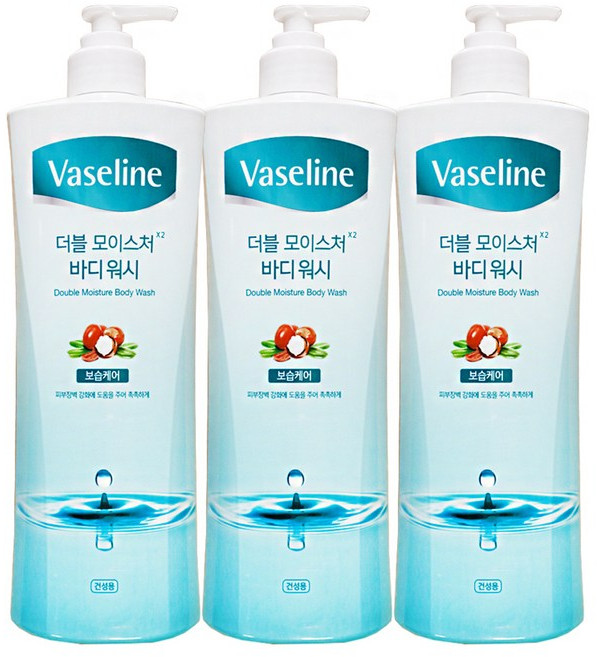 애경 바세린 더블 모이스처 바디워시 보습케어 건성용 800ml 3개