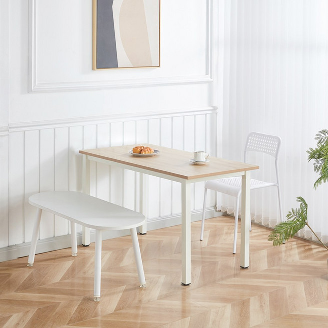 나인홈 프리테이블 카페 독서 다이닝 식탁 일자형 입식 데스크 컴퓨터 책상 1500x450, 메이플(WWD3077-MB)