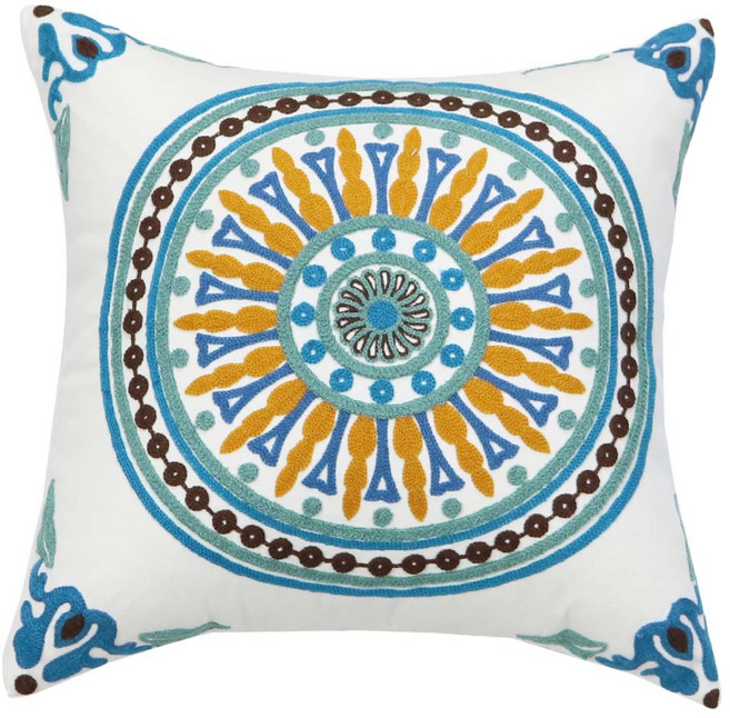 룸빌드 북유럽 인테리어 원형 쇼파 쿠션 커버 세트, 써클블루3-1