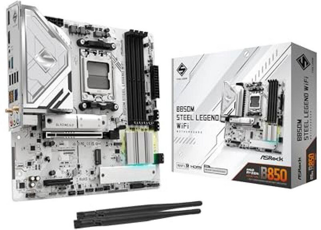 ASRock AMD B850i 라이트닝 Wi-Fi 6E 소켓 AM5 Ryzen 9000/8000/7000 시리즈 DDR5 8200+ (OC) MHz 128GB 미니 ITX 마더, Challenger WiFi 화이트, Micro ATX