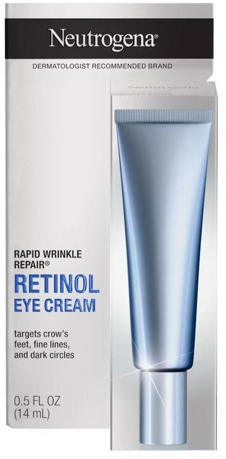 露得清 Neutrogena Rapid Wrinkle Repair Retinol Eye Cream 0.5 FL OZ, 1件, 0.5 FL OZ (14 mL)